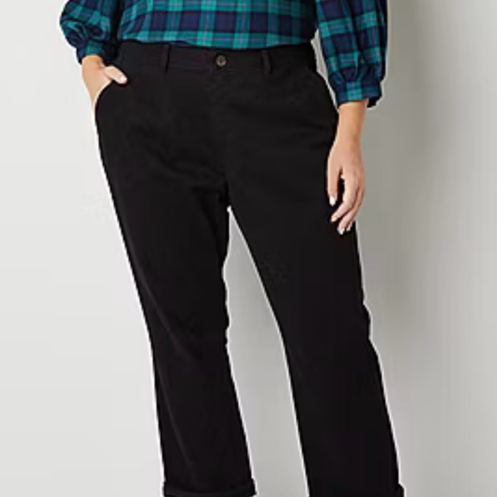 St. John’s Bay Women's Plus Relaxed Fit Chinos